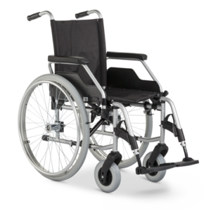 Standardní skládací mechanický vozík se stabilní a pevnou konstrukcí z ocelových trubek vhodný pro celodenní využití v interiéru i exteriéru