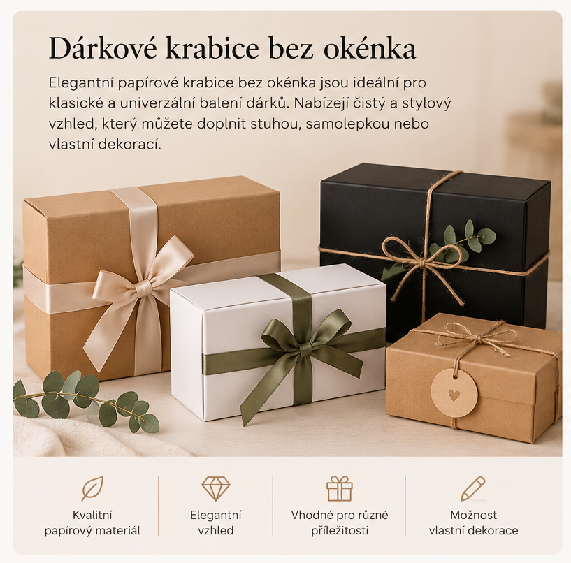 Dárkové papírové krabice bez okénka