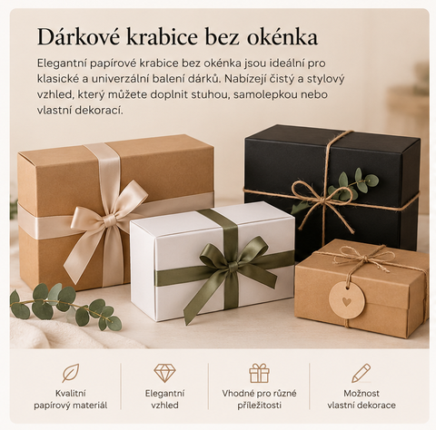 Dárkové papírové krabice bez okénka