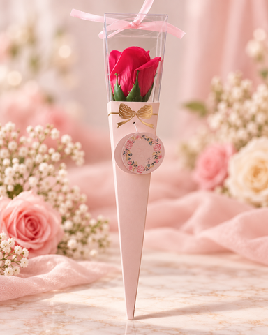 Mýdlová růže v elegantním ozdobném obalu 🌹
