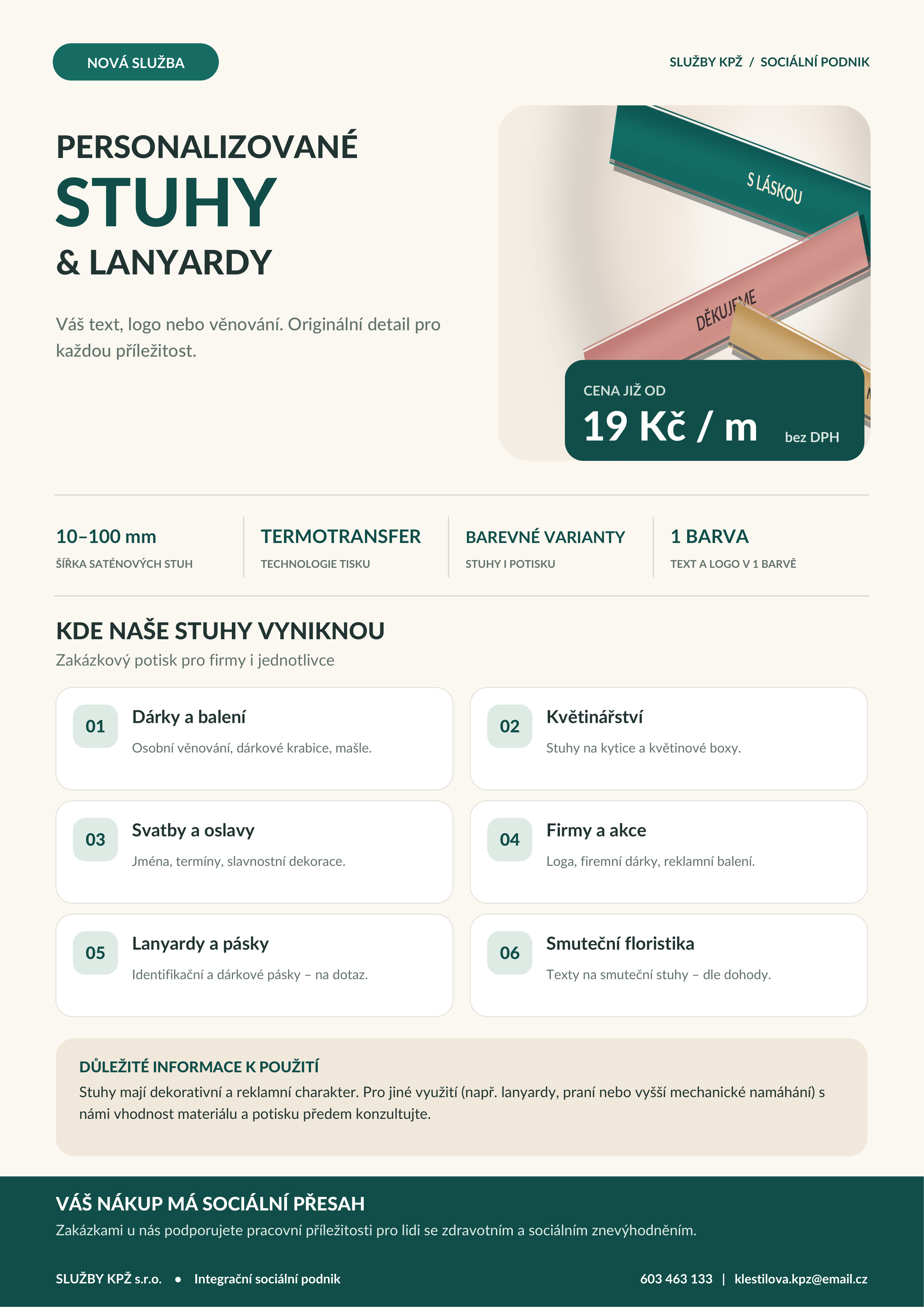 Stuha s potiskem
