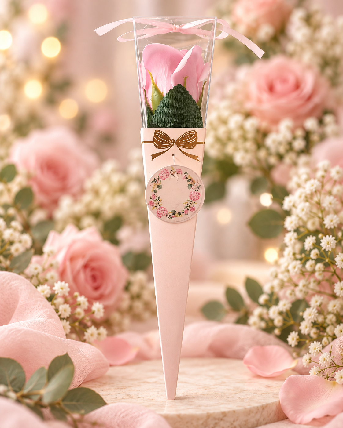 Mýdlová růže v elegantním ozdobném obalu 🌹